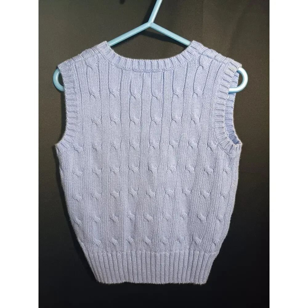 Polo Ralph Lauren Blue Sweater Vest Yellow Button Up Preppy Baby Size 24M 2pc